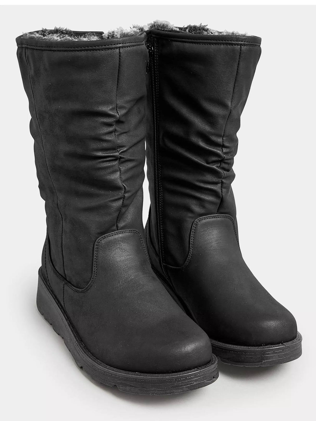 Mid Calf Faux Fur Lined Boots