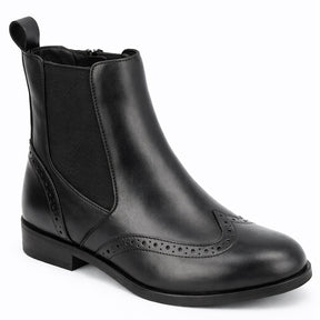 Leather Classic Chelsea Ankle Boot with Elastic Panels