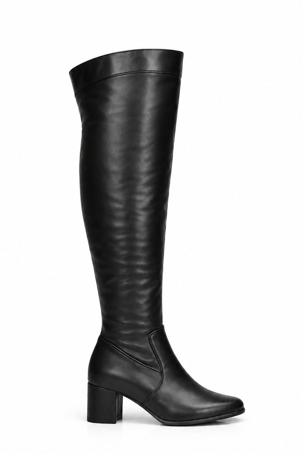 Extra Wide Fit Over The Knee Block Heel Stretch Boot