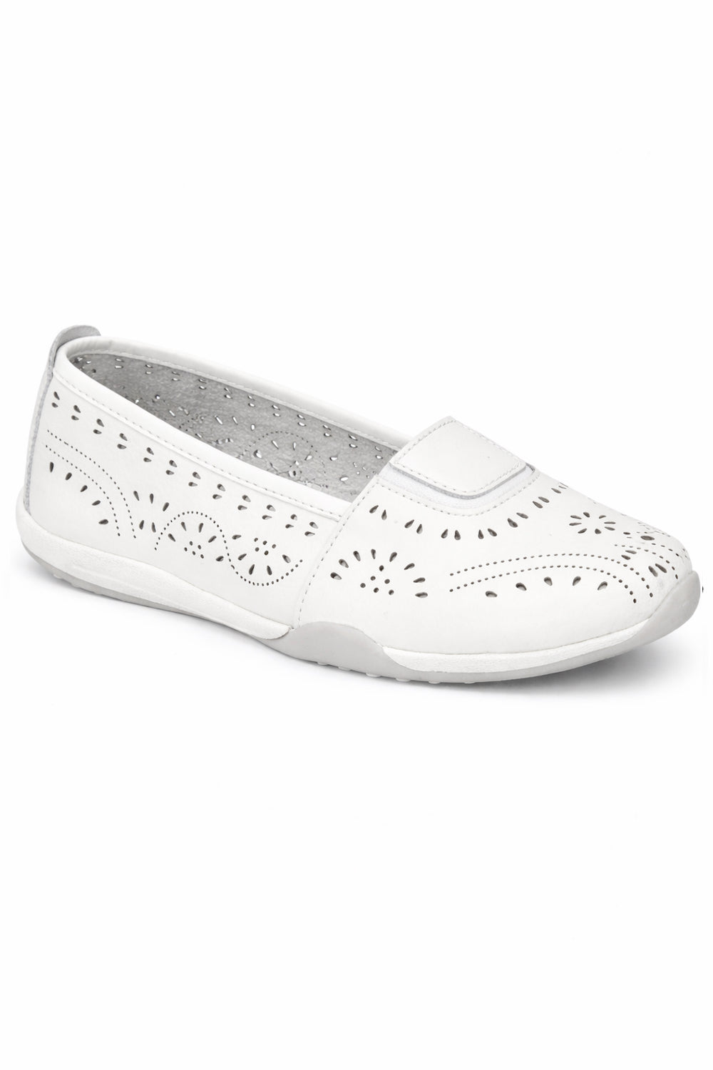 Leather Slip On Laser Cut Comfort Shoe