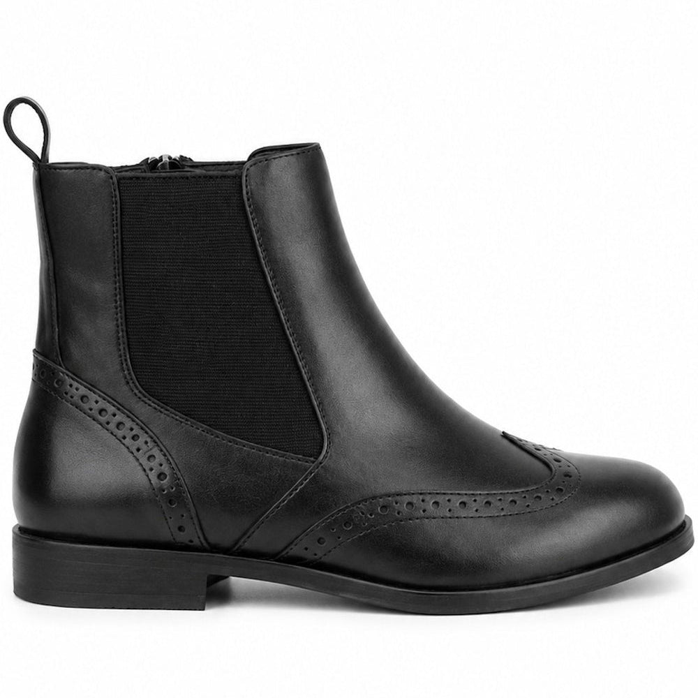 Leather Classic Chelsea Ankle Boot with Elastic Panels
