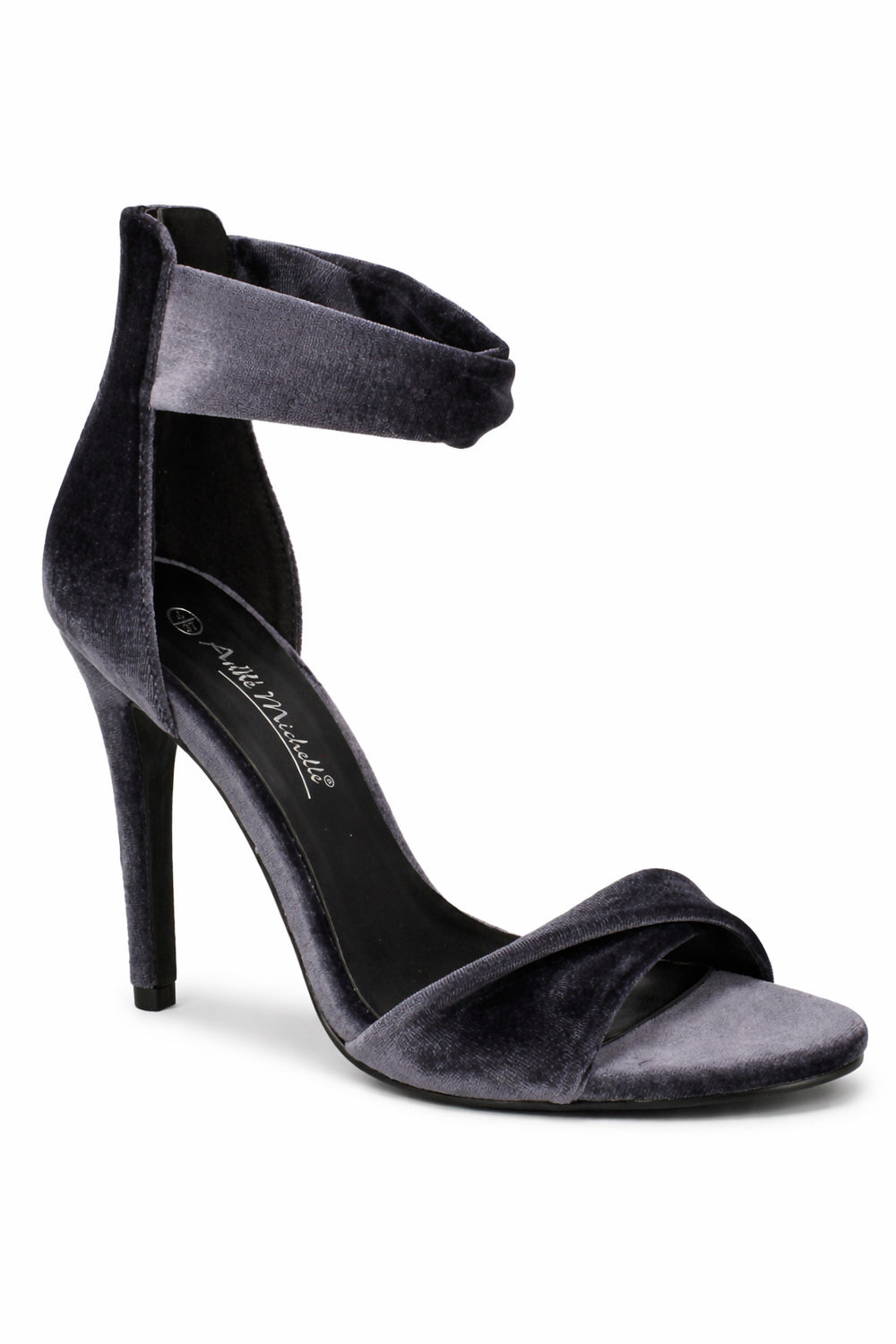 Velvet Twist Strap Stiletto Heel