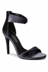 Velvet Twist Strap Stiletto Heel