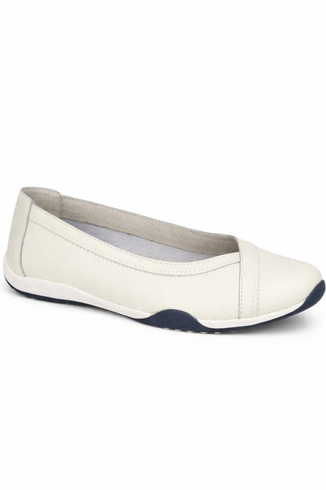 Leather Slip On Comfort Ballerina Shoe