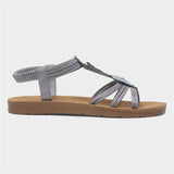 Cushion Walk Womens Kourtney Leaf Sandal - Silver