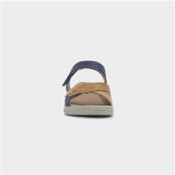 Cushion Walk Womens Leaf Strappy Wedge Sandal - Navy