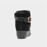 Cushion Walk Womens Norma Wedge Ankle Boot - Black