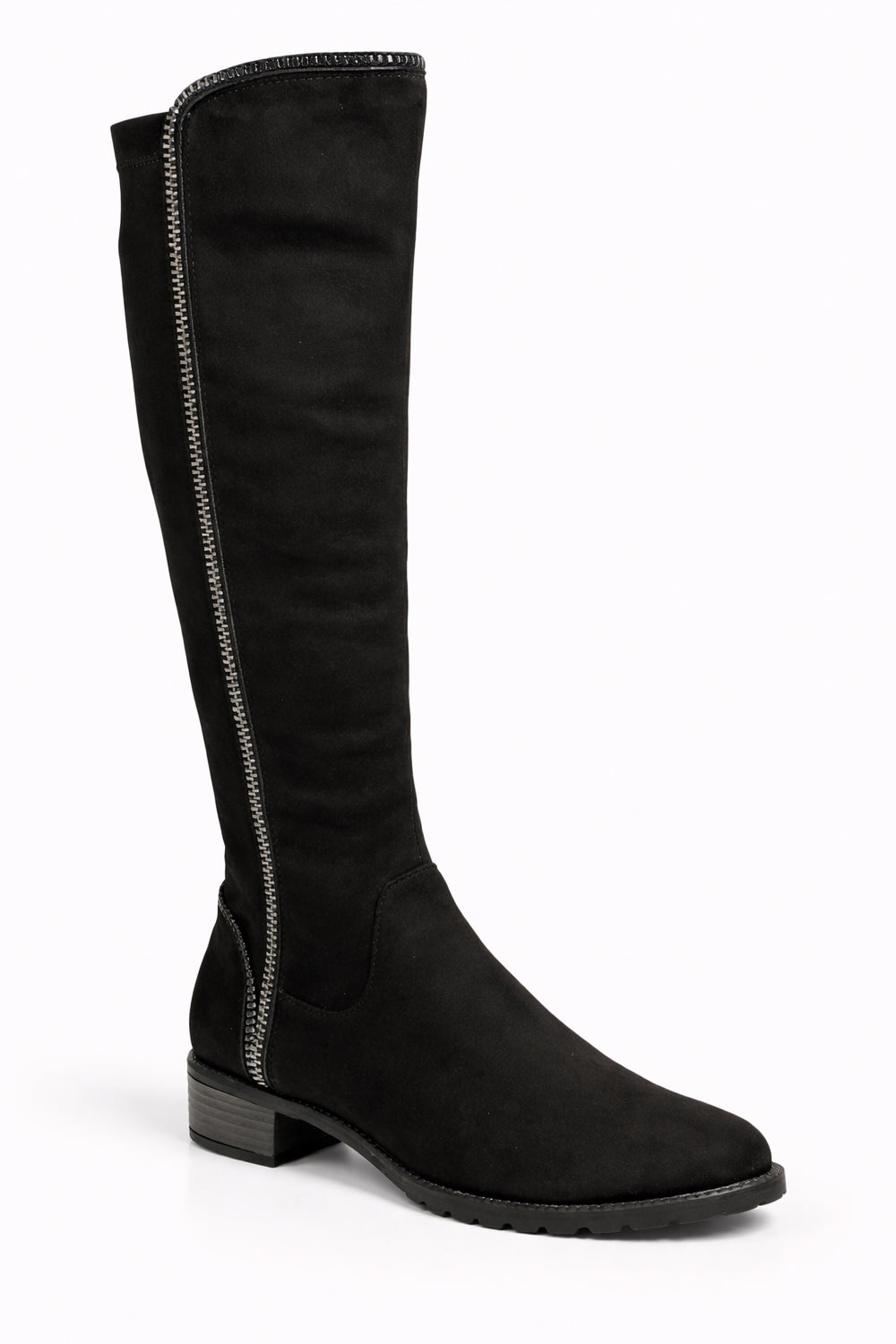 Over The Knee Flat Boots with Side Zip