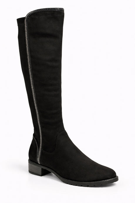 Over The Knee Flat Boots with Side Zip