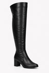 Extra Wide Fit Over The Knee Block Heel Stretch Boot