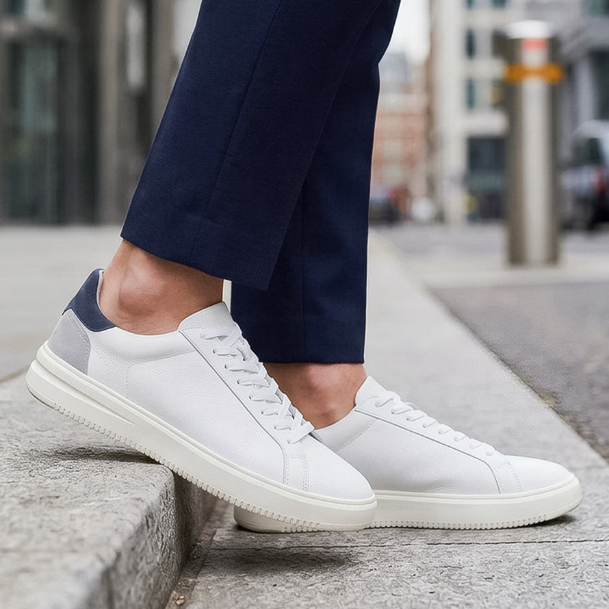 Contrast Panel Lace Up Platform Trainer