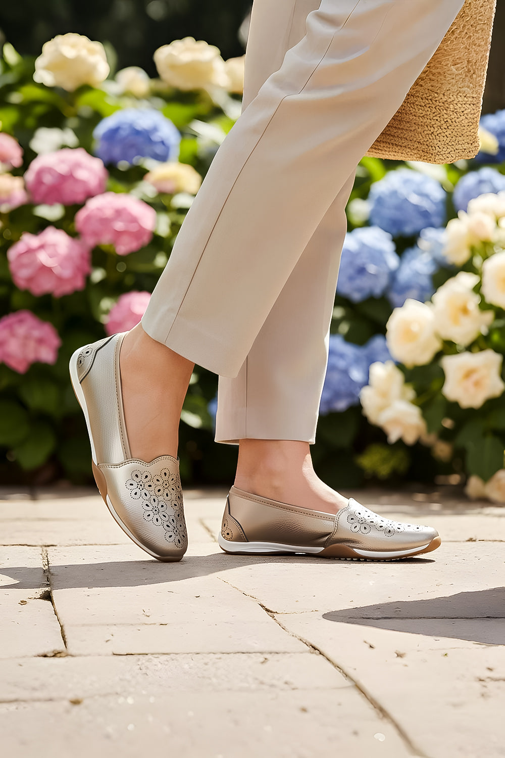 Laser Cut Faux Leather Pumps