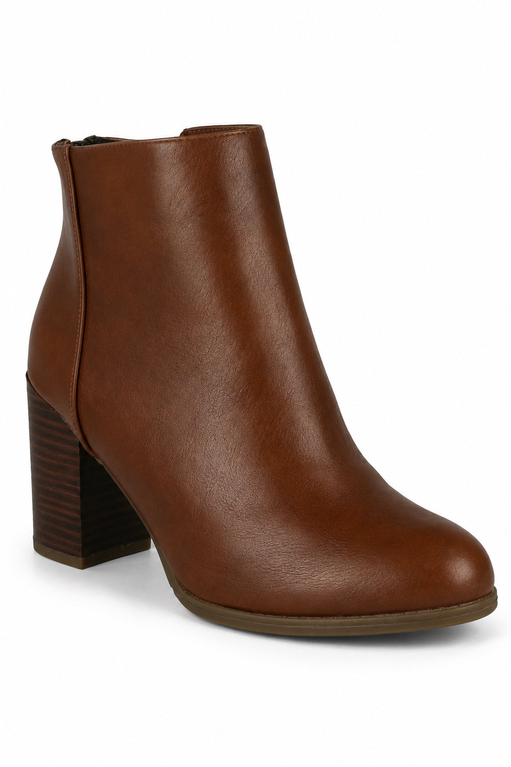 Block Heel Ankle Boots – Classic Faux Leather