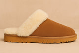 Premium Shearling-Lined Suede Slip On Slippers with Cushioned Sole