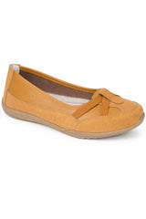 Leather Elastic Strap Comfort Ballerina Shoes