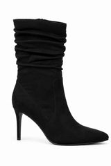 Slouch Stiletto Heel Ankle Boots with Pointed Toe