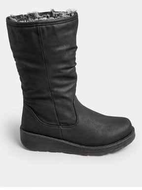 Mid Calf Faux Fur Lined Boots
