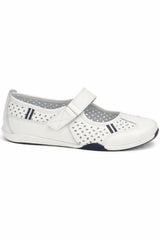 Leather Touch Fastening Perforated Comfort Shoe