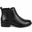 Leather Chelsea Ankle Boot with Textured Heel Panel