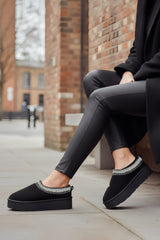 'Angel' Aztec Detail Faux Fur Lining Platform Suedette Boots