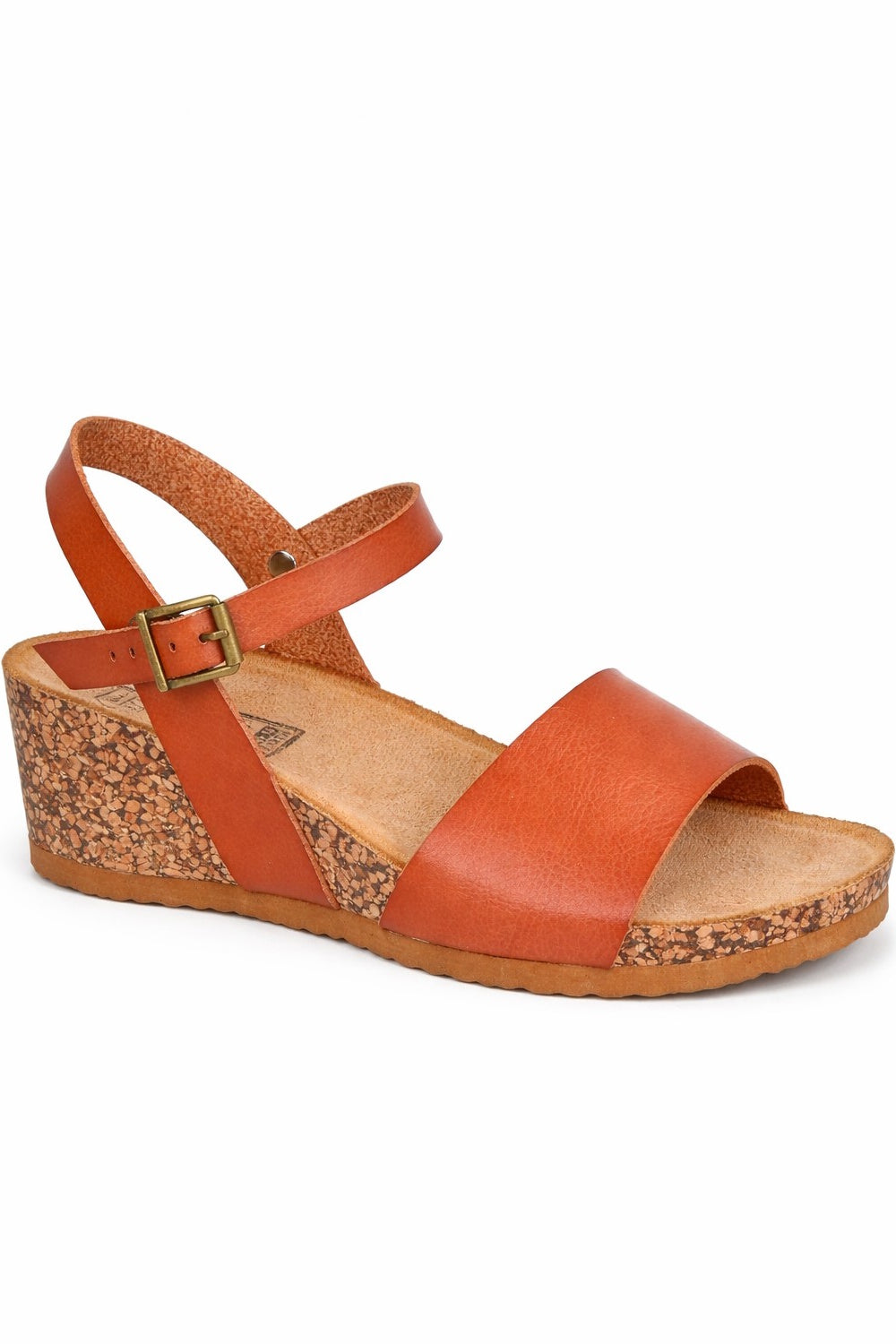 Comfort Cork Wedge Sandal with Adjustable Buckle