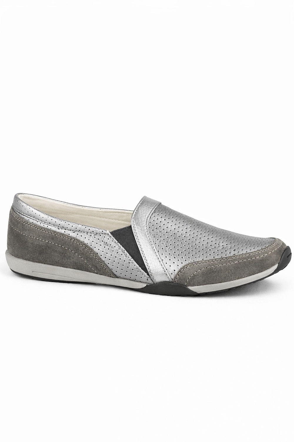 Leather Perforated Slip On Comfort Shoe