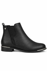 Chelsea Ankle Boot – Classic Slip-On Faux Leather Boot with Low Heel
