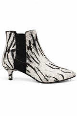 Animal Print Pointed Toe Ankle Boot with Slim Heel