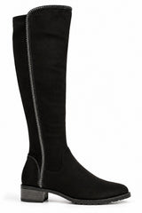 Over The Knee Flat Boots with Side Zip