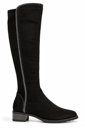 Over The Knee Flat Boots with Side Zip