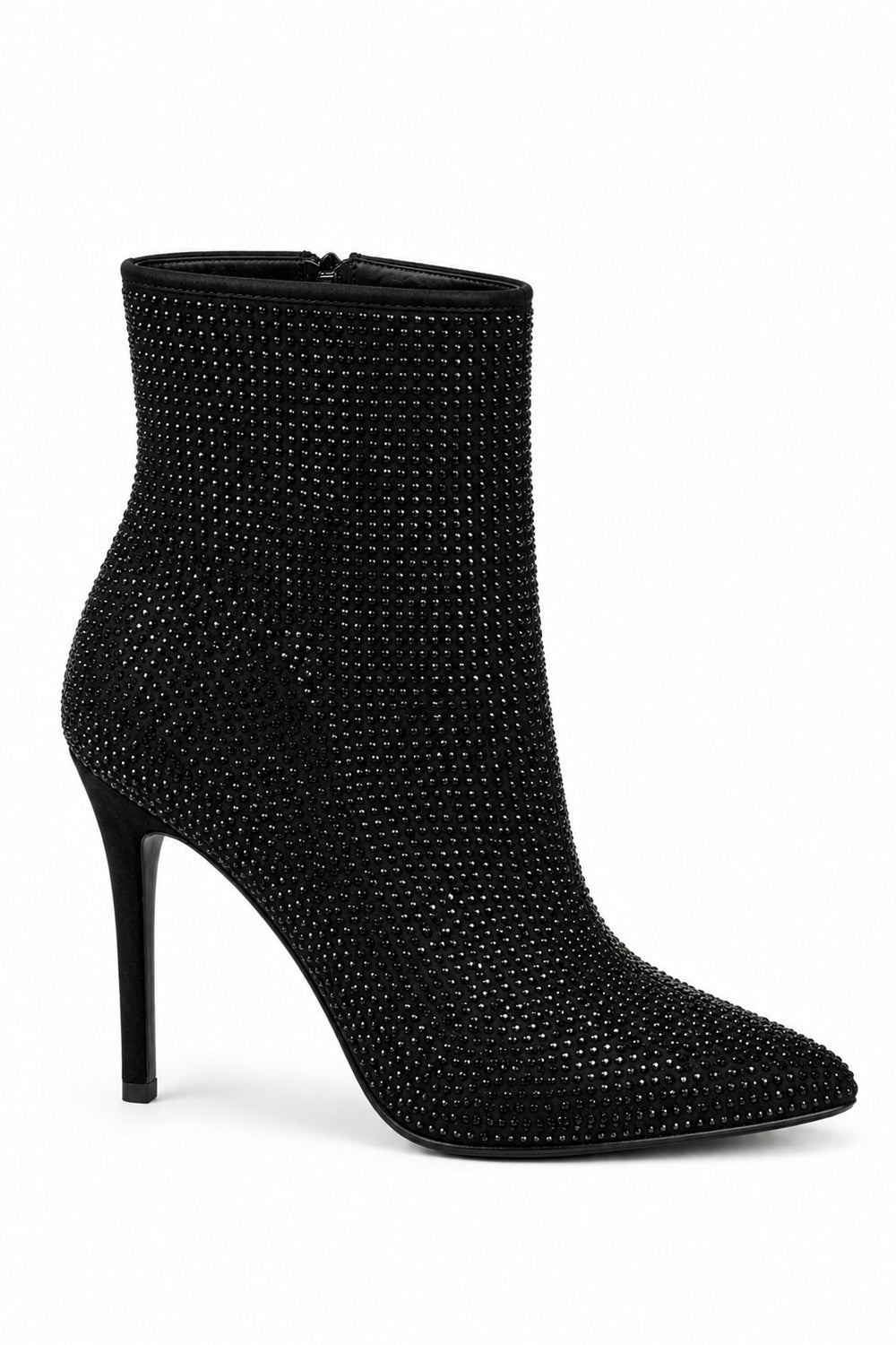 Pointed Toe Stiletto Heel Ankle Boots with Sparkle Detailing