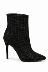 Pointed Toe Stiletto Heel Ankle Boots with Sparkle Detailing