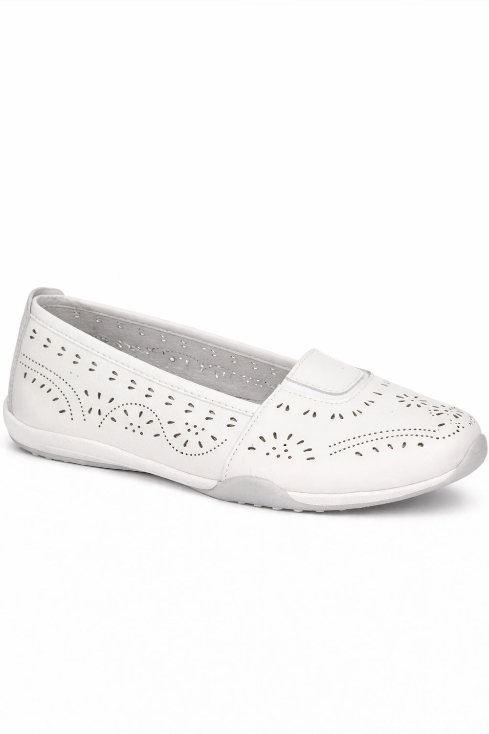 Leather Slip On Laser Cut Comfort Shoe