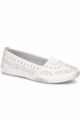 Leather Slip On Laser Cut Comfort Shoe