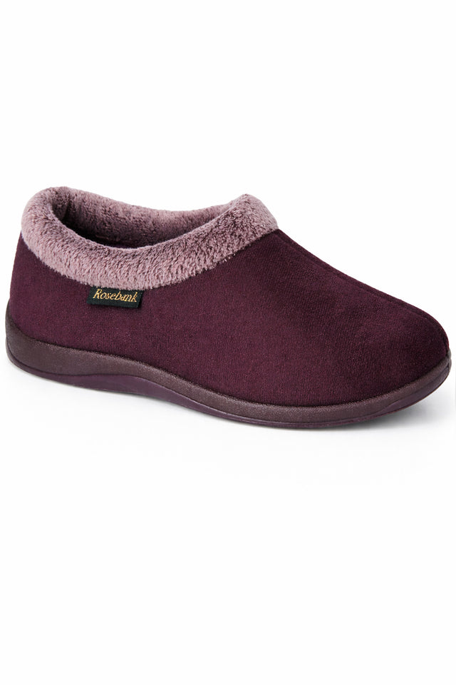 Soft Faux Suede Full Slipper with Cushioned Sole