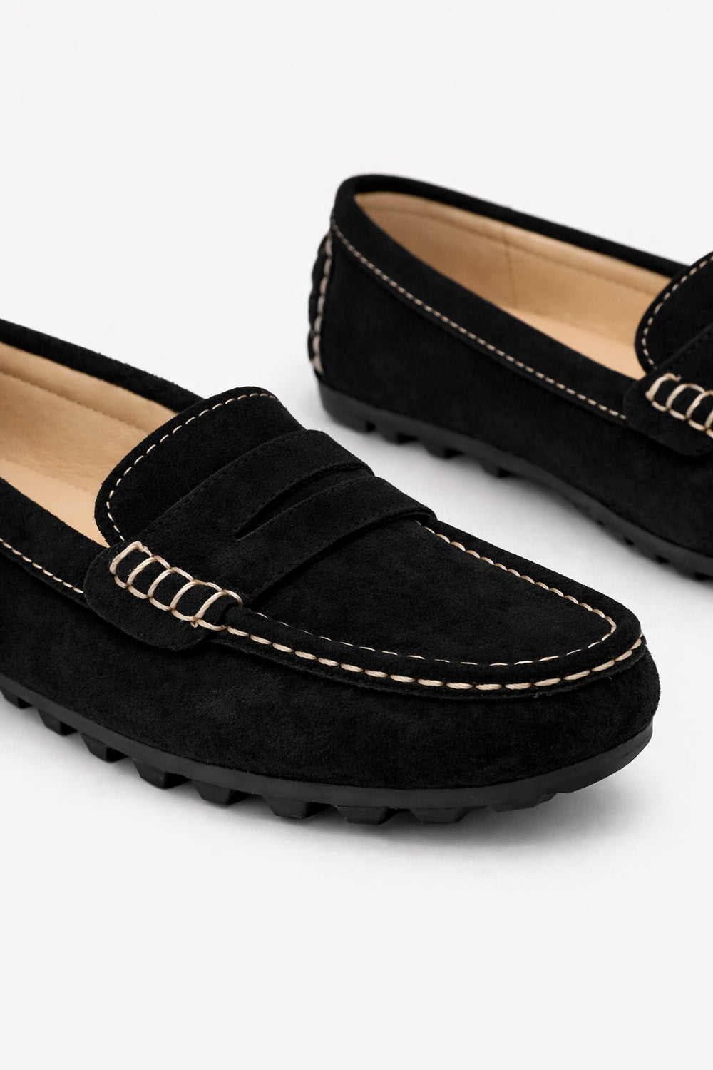 Faux Suede Penny Loafer with Flexible Sole