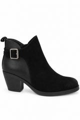 Ankle Boot with Block Heel and Buckle Detail