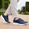 Leather Comfort Trainer with Side Zip & Perforated Detailing