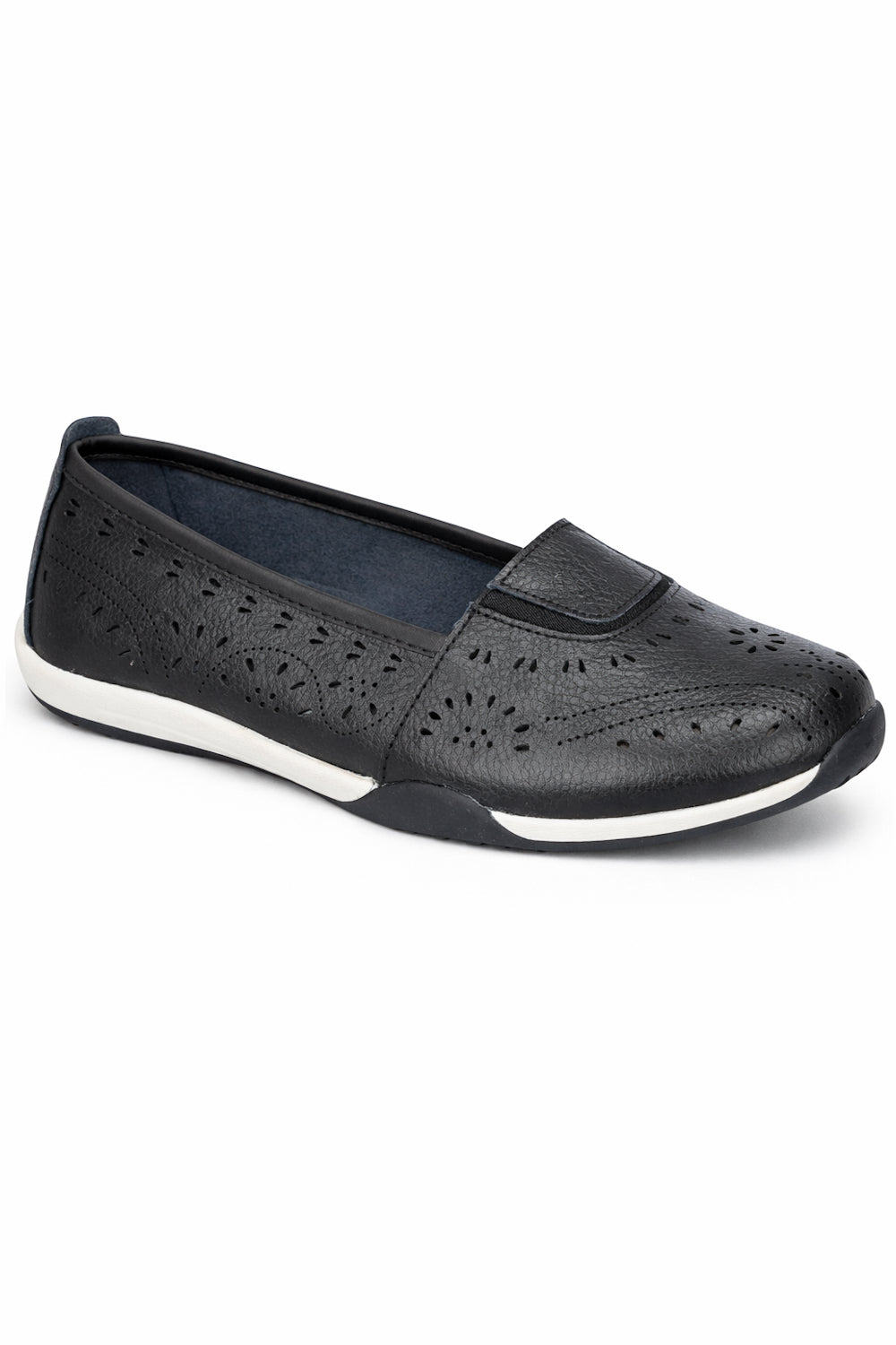 Leather Slip On Laser Cut Comfort Shoe