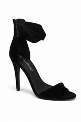 Velvet Twist Strap Stiletto Heel