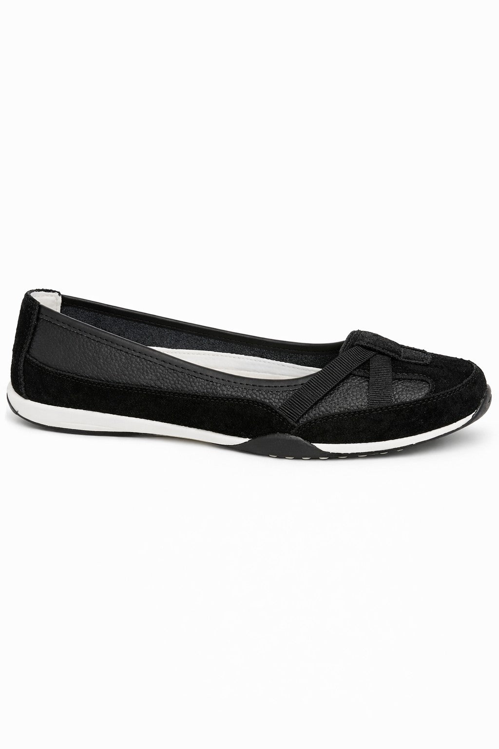 Leather Elastic Strap Comfort Ballerina Shoes
