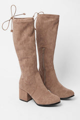 Women Wide Fit Knee High Block Heel Boots