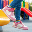 Touch Fastening Trainers with Lace Detail and Cushioned Sole