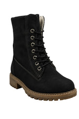 Women Lace-Up Ankle Boots Black