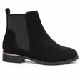 Wide Fit Low Heel Ankle Boot with Elastic Gusset