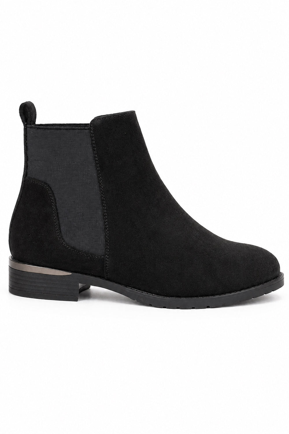 Wide Fit Low Heel Ankle Boot with Elastic Gusset