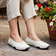 Leather Slip On Comfort Ballerina Shoe