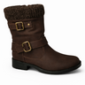 Women Mid-Calf Buckle Boots with Knit Cuff