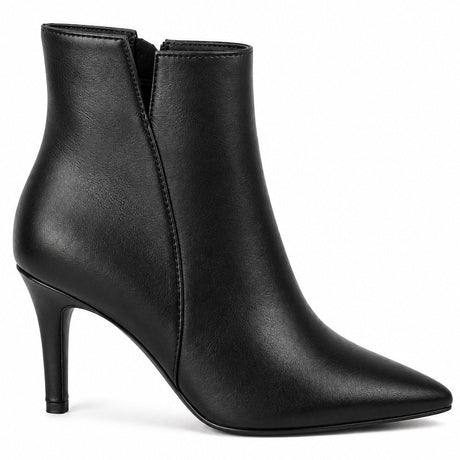 Women Leather Pointed Toe Stiletto Ankle Boots