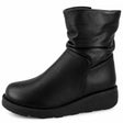 Wide Fit Slouch Ankle Boot with Comfort Wedge Sole